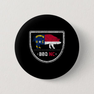 Macaron Rond 5 Cm Drapeau D'État De Caroline Du Nord Bbq Nc