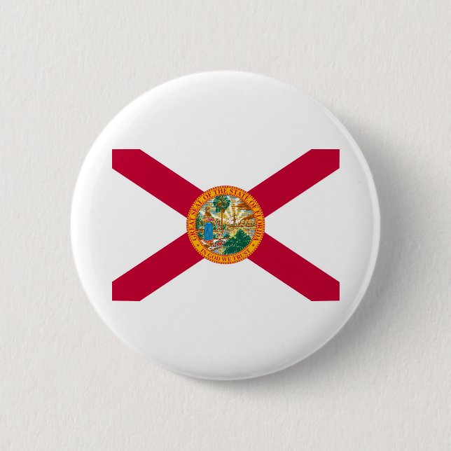 Macaron Rond 5 Cm Drapeau d'État de Floride (Devant)