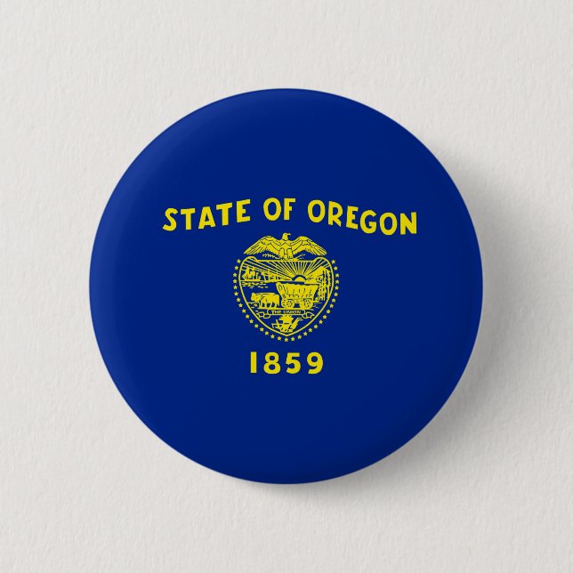 Macaron Rond 5 Cm Drapeau d'État de l'Oregon (Devant)