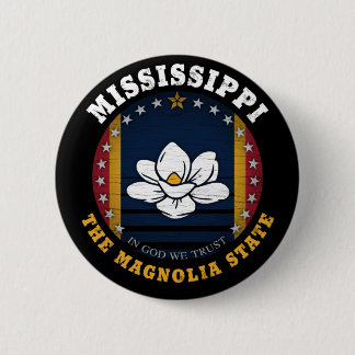MACARON ROND 5 CM DRAPEAU D'ÉTAT DE MISSISSIPPI MAGNOLIA