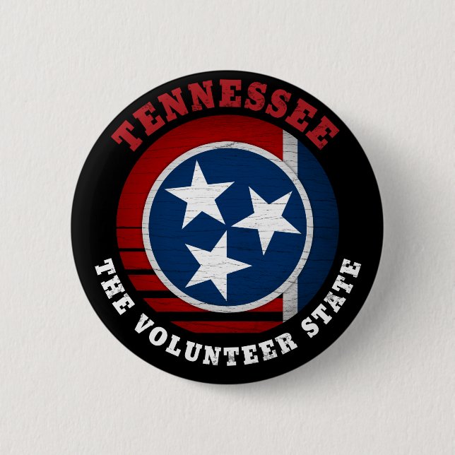 MACARON ROND 5 CM DRAPEAU D'ÉTAT DE VOLONTAIRE TENNESSEE (Devant)