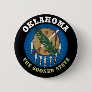 MACARON ROND 5 CM DRAPEAU D'ÉTAT D'OKLAHOMA