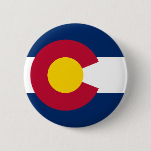 Macaron Rond 5 Cm Drapeau d'état du Colorado