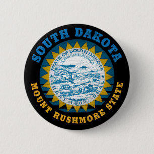 MACARON ROND 5 CM DRAPEAU D'ÉTAT DU SUD DU MONT DE DAKOTA RUSHMORE
