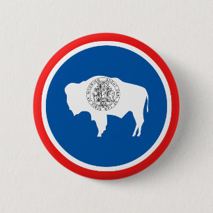 Macaron Rond 5 Cm Drapeau d'état du Wyoming