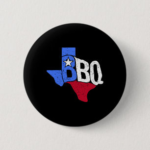 Macaron Rond 5 Cm Drapeau D'État Et Carte Du Bbq Texas