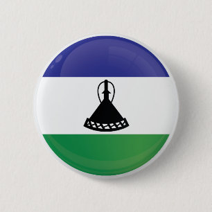 Macaron Rond 5 Cm Drapeau d'icône ronde du Lesotho