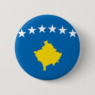 Macaron Rond 5 Cm Drapeau d'îles de Kosovo