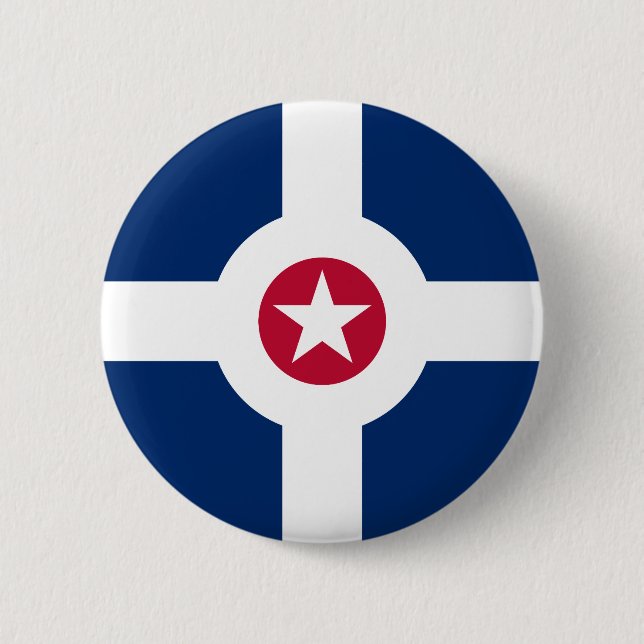Macaron Rond 5 Cm Drapeau d'Indianapolis, Bouton Indien (Devant)