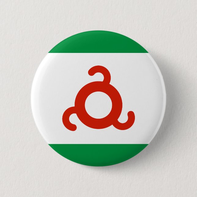 Macaron Rond 5 Cm Drapeau d'Ingushetia (Devant)