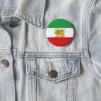 Macaron Rond 5 Cm Drapeau d'Iran Lion Et Soleil Shah d'Iran Bouton