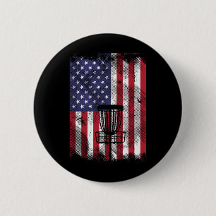 Macaron Rond 5 Cm Drapeau Disc Golf Sket Frisbee Golf Sport Vintage