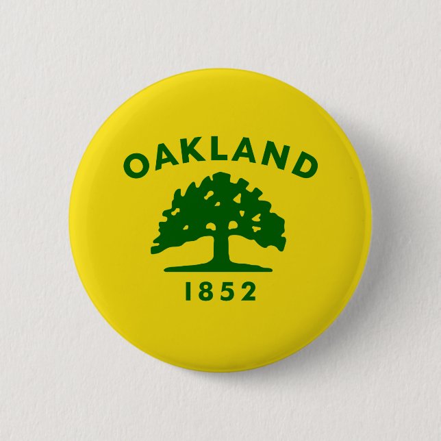 Macaron Rond 5 Cm Drapeau d'Oakland, Californie (Devant)