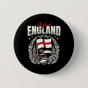Macaron Rond 5 Cm Drapeau d'Oxford Angleterre Souvenir Vacances à Ox
