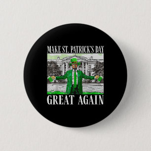 Macaron Rond 5 Cm Drapeau drôle de Saint Patrick Fête Rendez sa gran