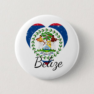 Macaron Rond 5 Cm Drapeau du Belize.