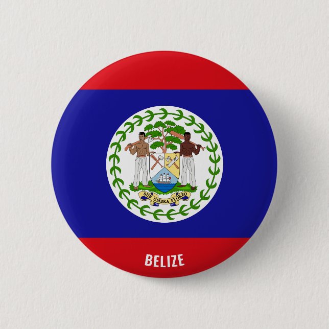 Macaron Rond 5 Cm Drapeau du Belize Charmant Patriotique (Devant)