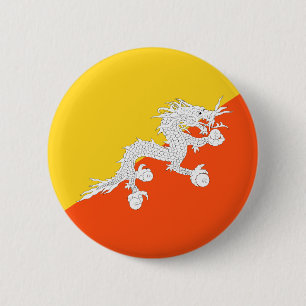 Macaron Rond 5 Cm Drapeau du Bhoutan