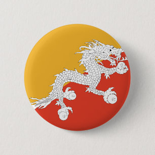Macaron Rond 5 Cm Drapeau du Bhoutan