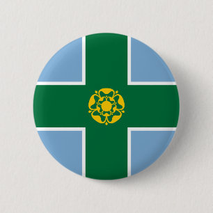 Macaron Rond 5 Cm Drapeau du bouton Pinback du Derbyshire