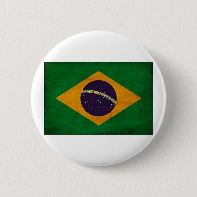 Macaron Rond 5 Cm Drapeau du Brésil (Devant)