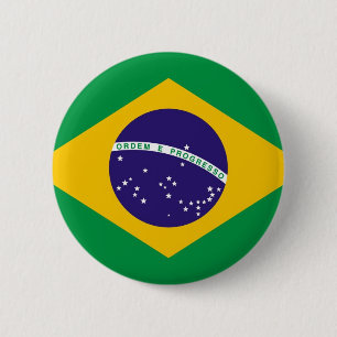 Macaron Rond 5 Cm Drapeau du Brésil Bandeira do Brasil