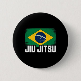 Macaron Rond 5 Cm Drapeau du Brésil pour les amateurs de Jiu Jitsu b