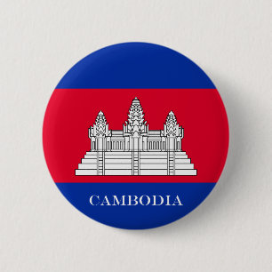 Macaron Rond 5 Cm Drapeau du Cambodge