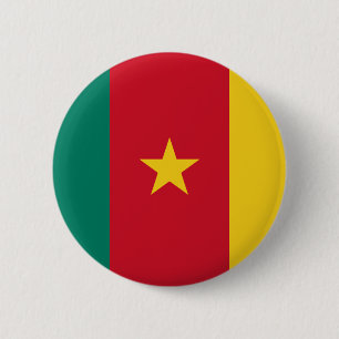 Macaron Rond 5 Cm Drapeau du Cameroun