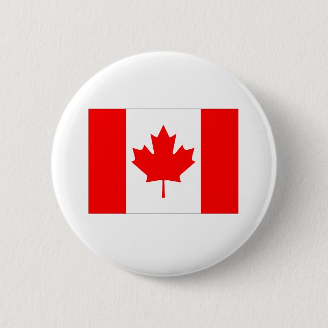 Macaron Rond 5 Cm Drapeau du Canada (Devant)