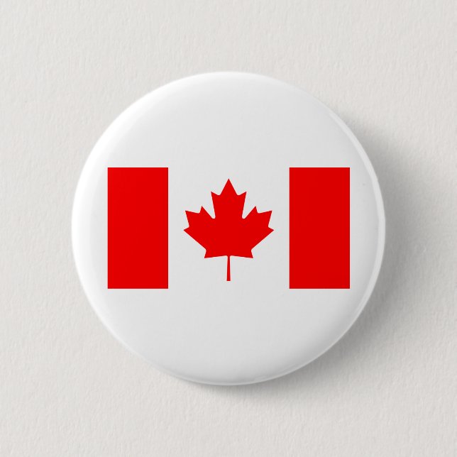 Macaron Rond 5 Cm Drapeau du Canada (Devant)