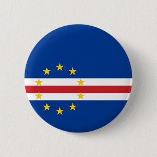 Macaron Rond 5 Cm Drapeau du Cap-Vert - Bouton d'épine du Cap-Vert