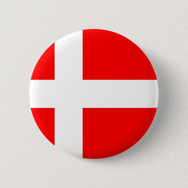 Macaron Rond 5 Cm Drapeau du Danemark (Devant)