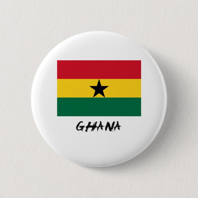 Macaron Rond 5 Cm Drapeau du Ghana (Devant)