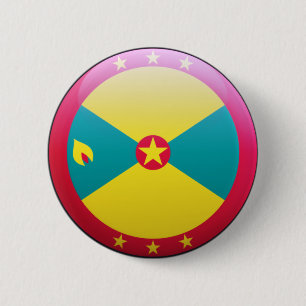 Macaron Rond 5 Cm Drapeau du Grenada