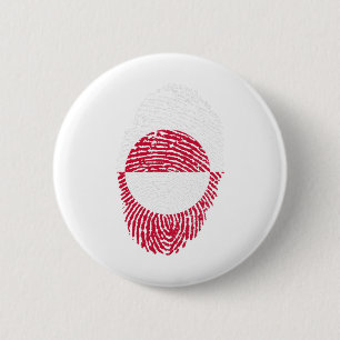 Macaron Rond 5 Cm Drapeau du Groenland empreintes digitales Country