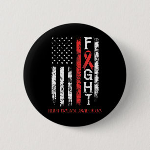 Macaron Rond 5 Cm Drapeau du guerrier des maladies cardiaques