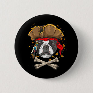 Macaron Rond 5 Cm Drapeau du Jolly roger pirate de chien de Boston T