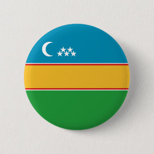 Macaron Rond 5 Cm Drapeau du Karakalpakstan