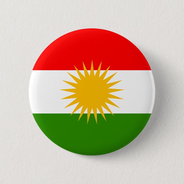 Macaron Rond 5 Cm Drapeau du Kurdistan (Devant)
