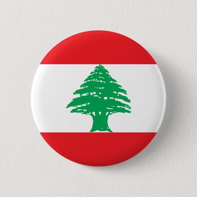 Macaron Rond 5 Cm Drapeau du Liban (Devant)