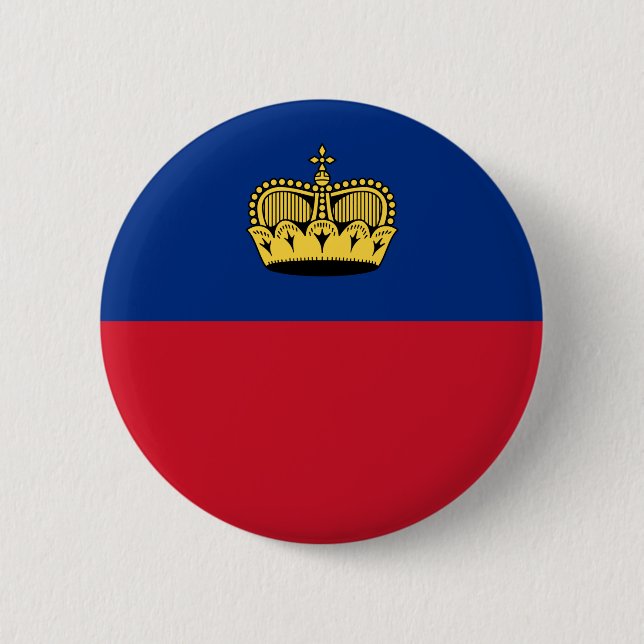 Macaron Rond 5 Cm Drapeau du Liechtenstein (Devant)