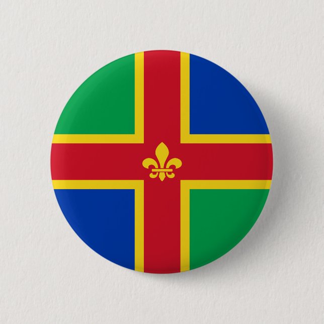 Macaron Rond 5 Cm Drapeau du Lincolnshire (Devant)