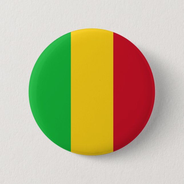 Macaron Rond 5 Cm Drapeau du Mali (Devant)