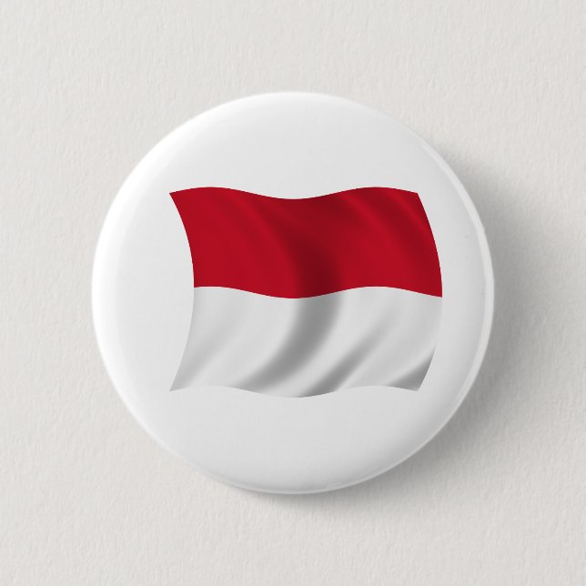 Macaron Rond 5 Cm Drapeau du Monaco (Devant)