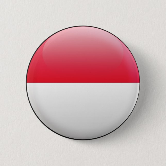 Macaron Rond 5 Cm Drapeau du Monaco (Devant)