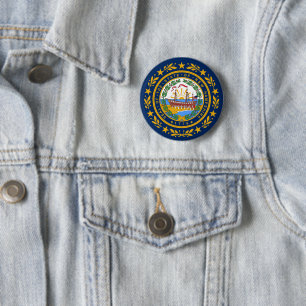 Macaron Rond 5 Cm Drapeau du New Hampshire