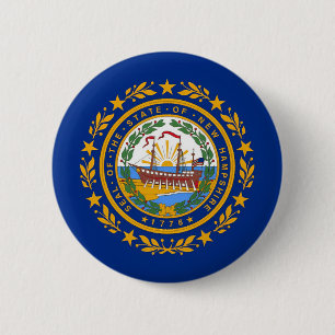 Macaron Rond 5 Cm Drapeau du New Hampshire