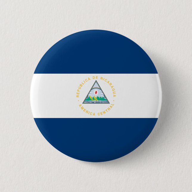 Macaron Rond 5 Cm Drapeau du Nicaragua (Devant)