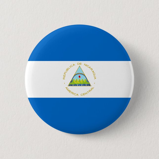 Macaron Rond 5 Cm Drapeau du Nicaragua (Devant)